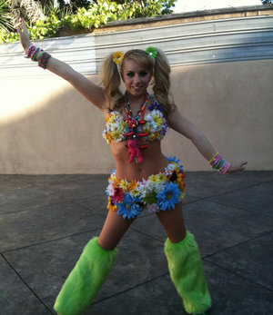 Hot chicks on high heels going crazy at the carnival lesbian party